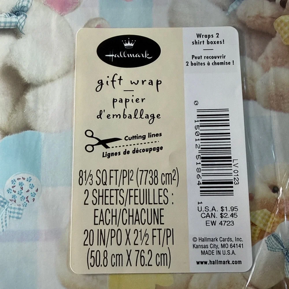 5/$25 VINTAGE Baby Shower Wrapping Paper Teddy Bears